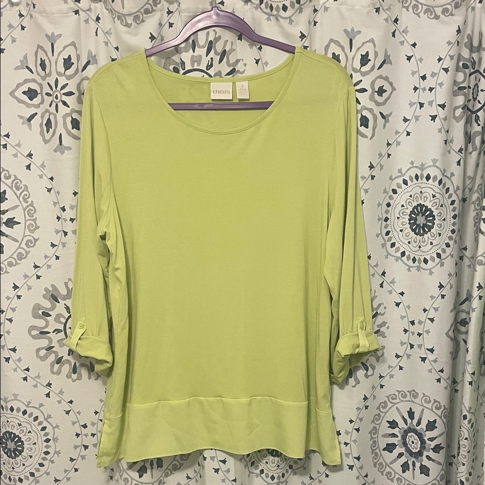 Chico's Vibrant Green Blouse - XL